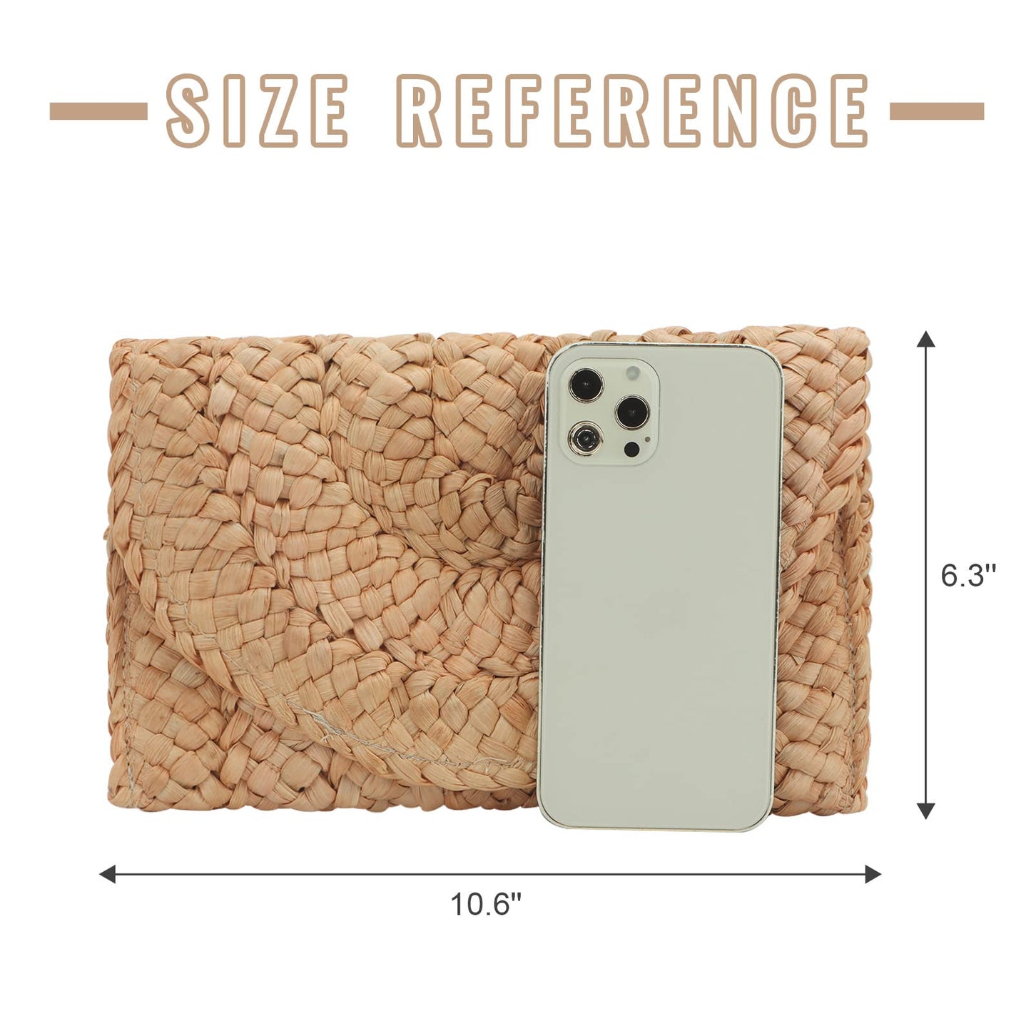Freie Liebe Straw Clutch Purses for Women Summer Beach Bags Envelope Woven Clutch Handbags
