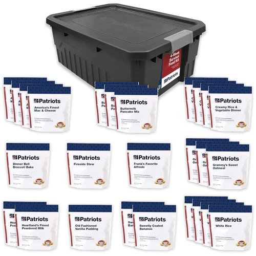 4Patriots 4-Week Survival Food Kit - Long-Lasting Emergency Supply with 192 Servings, 25-Year Shelf Life