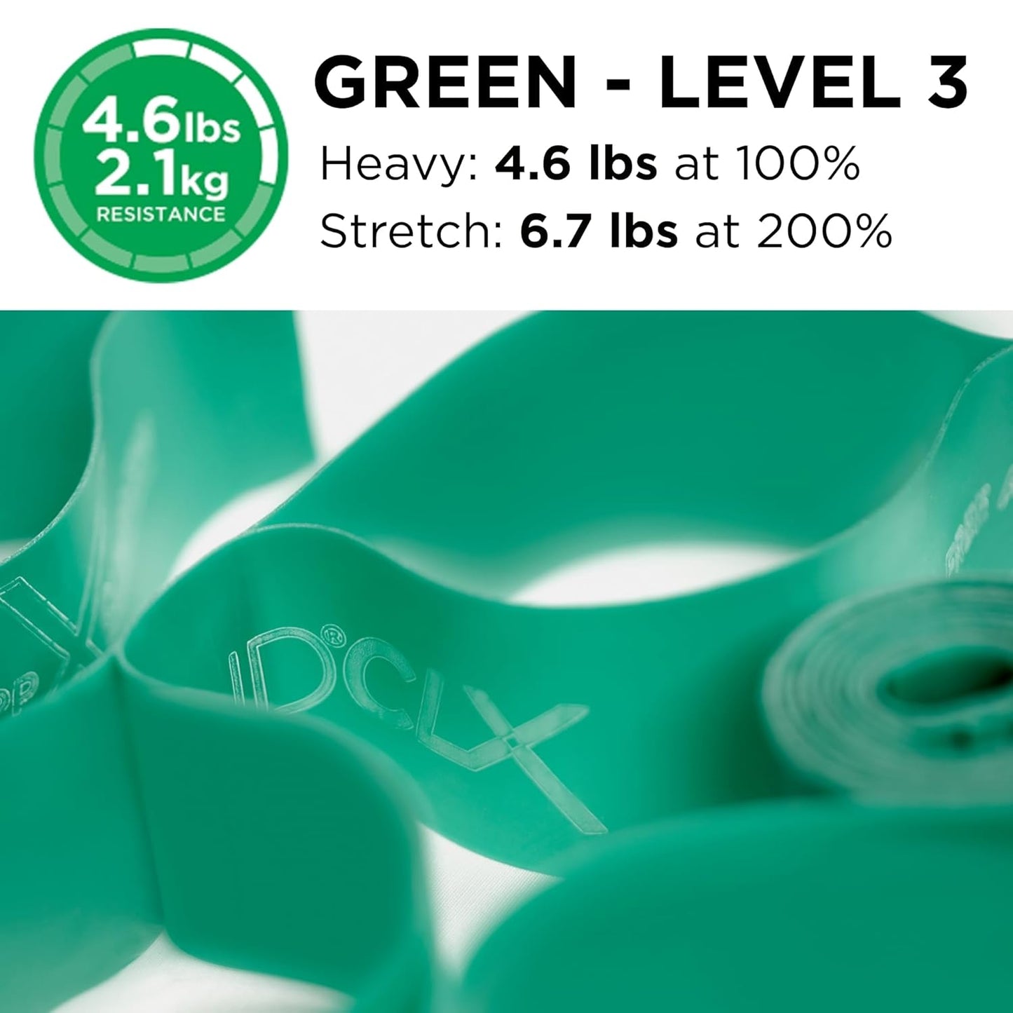 TheraBand CLX Resistance Band - 5-Foot Heavy Green Non-Latex Elastic Band for Exercise & Rehab