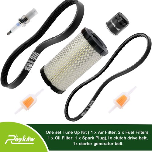 Roykaw Golf Cart Tune Up Kit with Clutch Drive Belt & Starter Generator Belt for Club Car Precedent 2004-up Gas Models with FE350 Kawasaki Motor, Replaces OEM # 101916701, 1016203