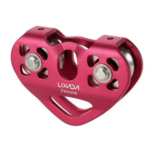 Lixada Zip Line Pulley 30KN Tandem Speed Double Pulley for 1/4 5/16 3/8 1/2 Cable Backyard Zipline, Hauling, Rigging and Commercial Purposes,Holds Upto 6700lbs