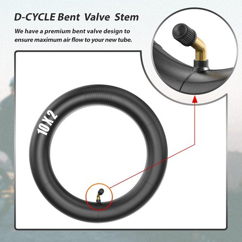 Heavy Duty 10x2.125/10 x 2 Tire and Inner Tube with Bent Valve Stem for Smart Electric Balance Scooter Bike, Stroller, Bicycle, Tricycle 10" inch Unicycle