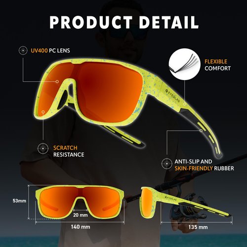 EYEGLAD MARS One-Piece Lifestyle Outdoor Polarized sunglasses UV400 Anti-Seawater Women Men Adult Teenager Running Fishing Hiking Sports (Mint Green)