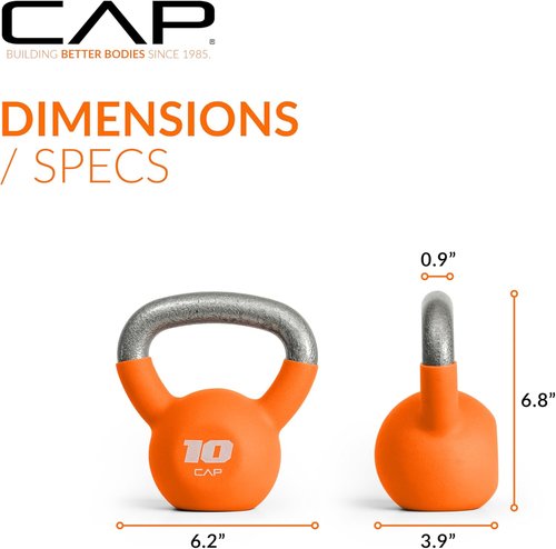 CAP Barbell Cast Iron Kettlebell - Durable Coated Finish, Available in Multiple Weights & Sets