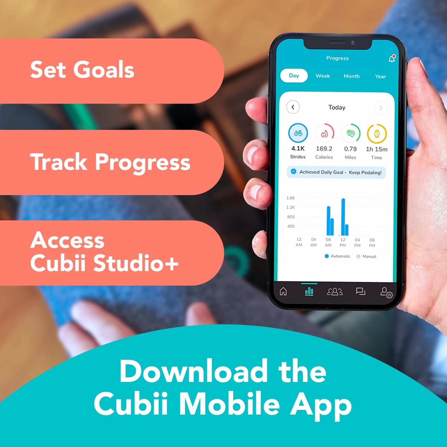 Cubii PRO, Under Desk Elliptical, Under Desk Bike Pedal Exerciser, Seated Elliptical, Bluetooth, Work from Home Fitness, Mini Elliptical, Exerciser for Seniors, Desk Exercise, Noir