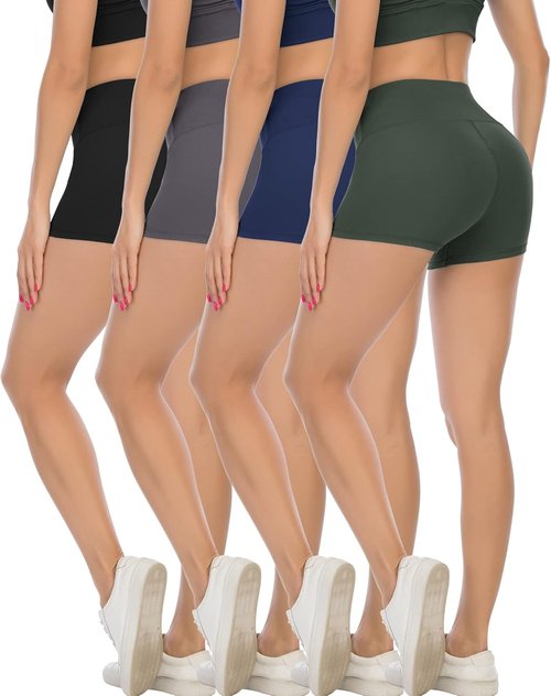 CHRLEISURE High Waisted Biker Shorts - Soft Spandex Yoga Shorts for Women | Comfortable Workout Fit