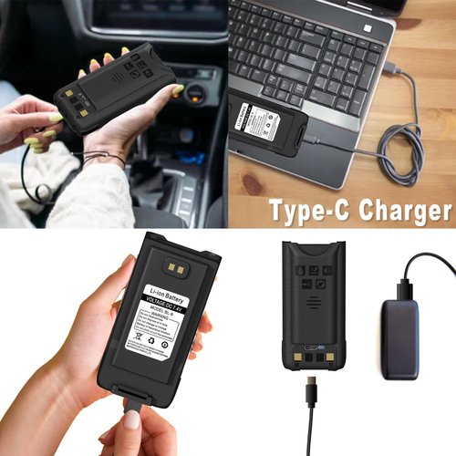 BAOFENG UV-9R Battery USB-C Charging Enlarge 5800mAh Capacity Upgraded UV9R Pro BL-9 Li-ion Battery for UV-9R Plus GMRS-9R Accessories BF-T57 Walkie Talkie Accessories