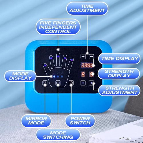 BAUSATZ Rehabilitation Robotic Gloves for Stroke Recovery-Multiple Training Modes，Custom Settings Finger Rehab Trainer，Stroke Recovery Equipment (Left Hand-Large)