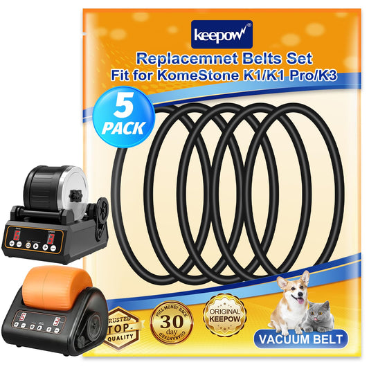 KEEPOW 5 Pack Rock Tumbler Belts, Replacement Belt Set Compatible with KomeStone Rock Tumbler K1 & K1 Pro & K3 (Not Suit for K2 Elite Rock Tumbler)