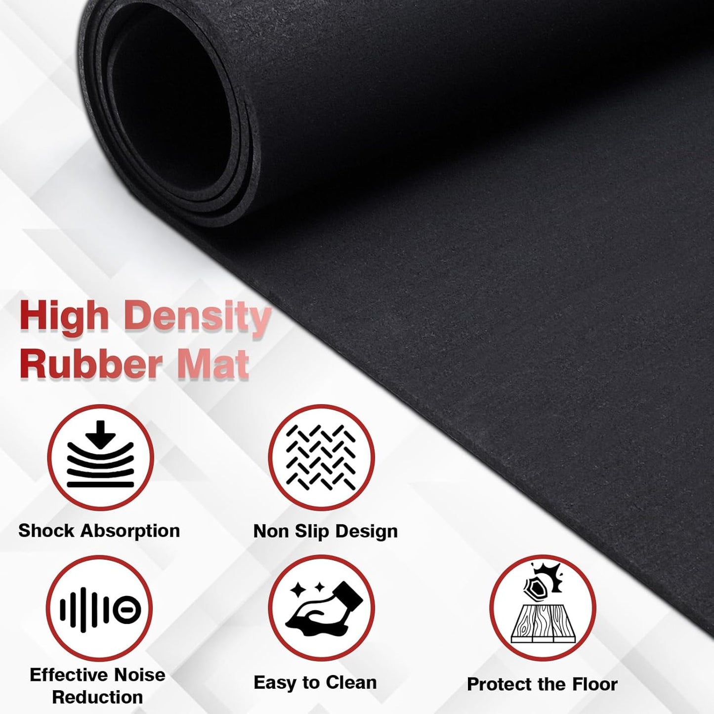 Skiennix Treadmill Mat - Durable 100% Recycled Rubber for Hardwood Floors | Non-Slip Home Gym Flooring