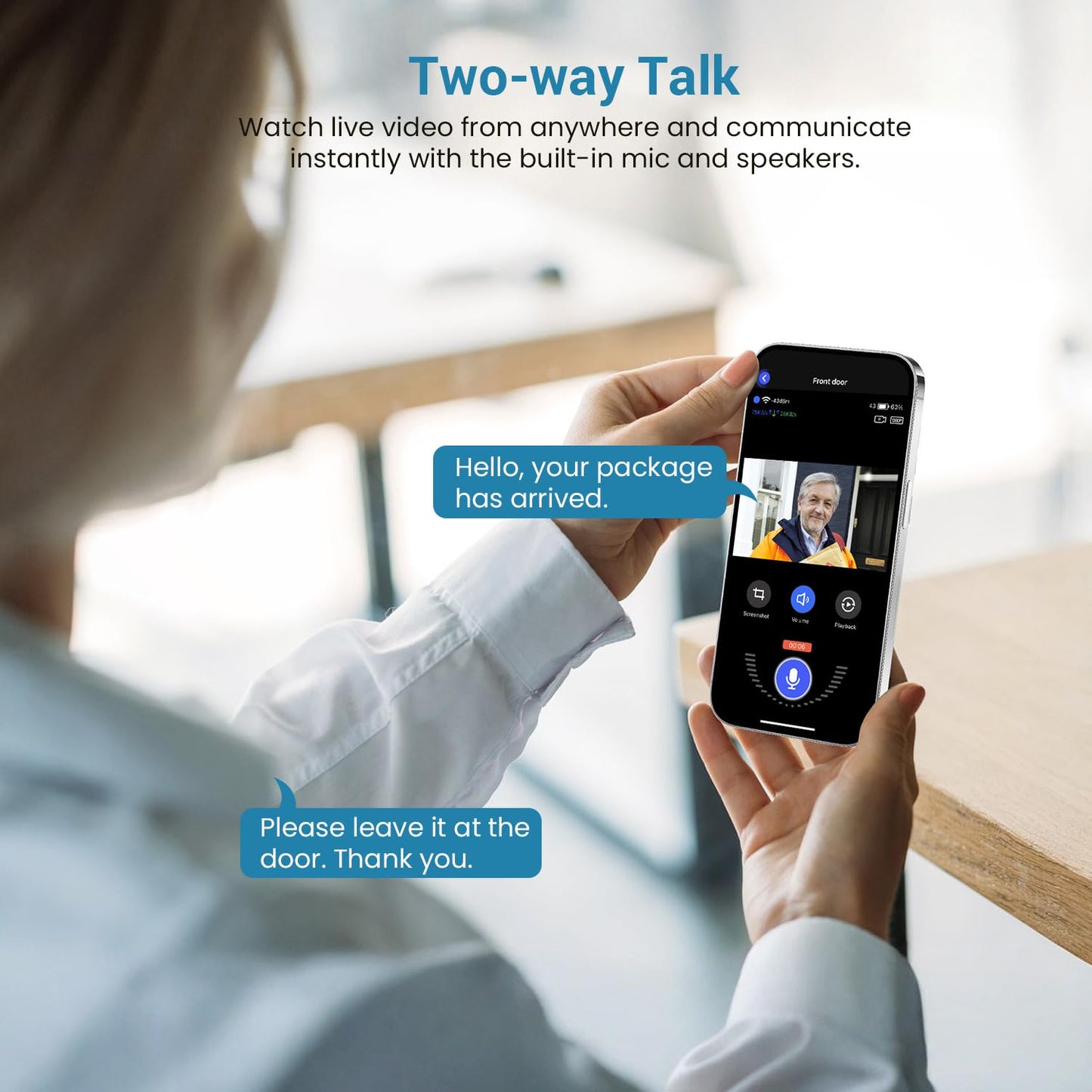 ModeJump 1080P Smart Wireless Video Doorbell Camera, Night Vision, Real-Time Alerts, AI Human Detection, Two-Way Talk, Cloud Storage, Night Vision, Battery Rechargeable(Receiver not Included)