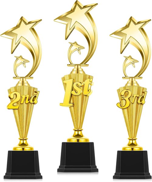1st 2nd 3rd Place Trophy - Plastic Sports Award Cup for Football & Soccer Competitions