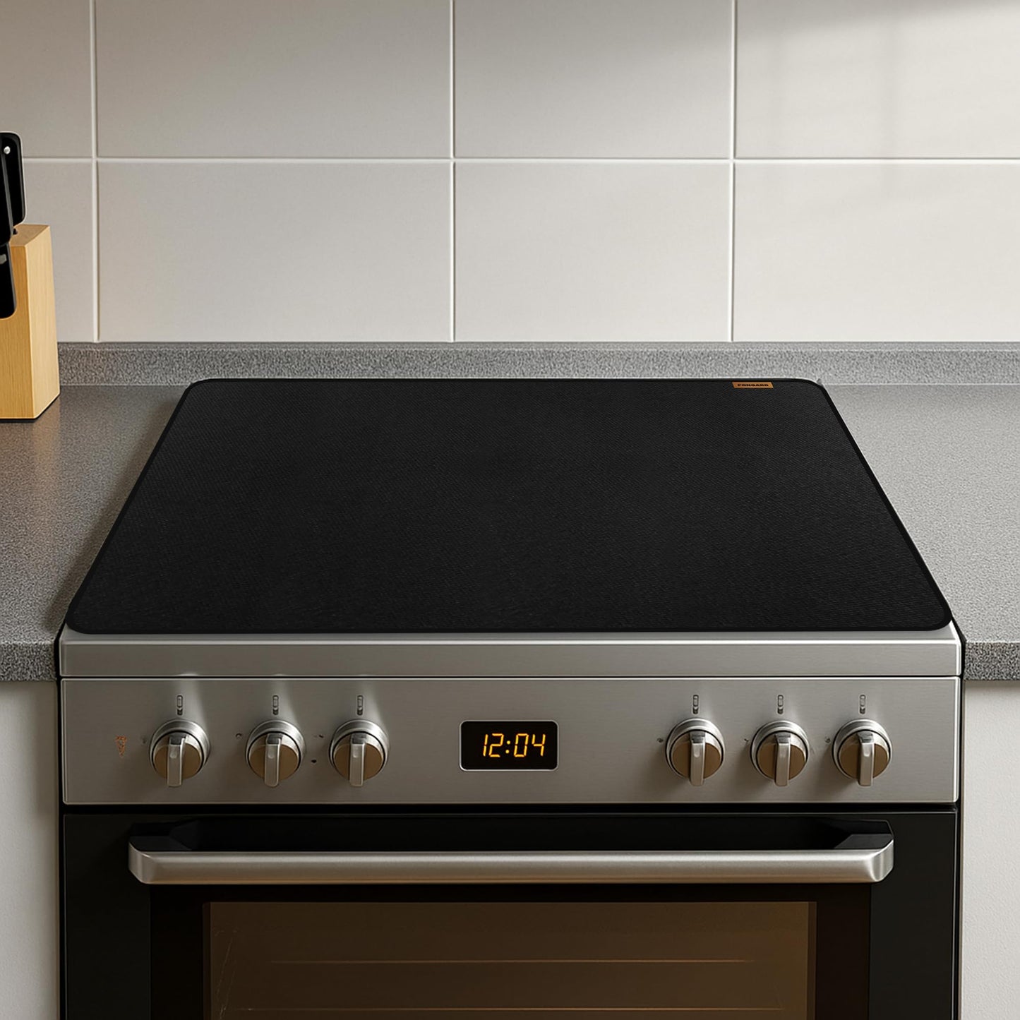PONGARD Fireproof Stove Top Covers for Electric Stove, Waterproof & Heat Resistant Mat for Glass Top, Stovetop Protector, Anti-Scratch, 28x20 Black
