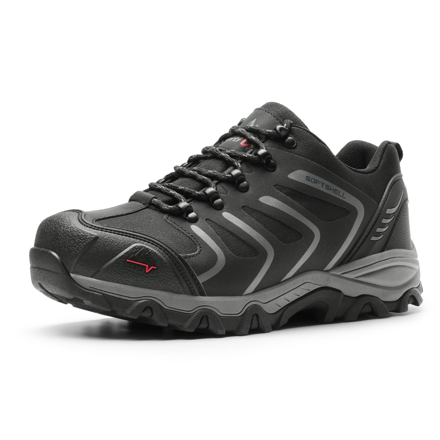 NORTIV 8 Men's Low Top Waterproof Hiking Shoes Trekking Trails Outdoor Work Shoes,Size 10.5W,Black/Dark/Grey,160448_Low