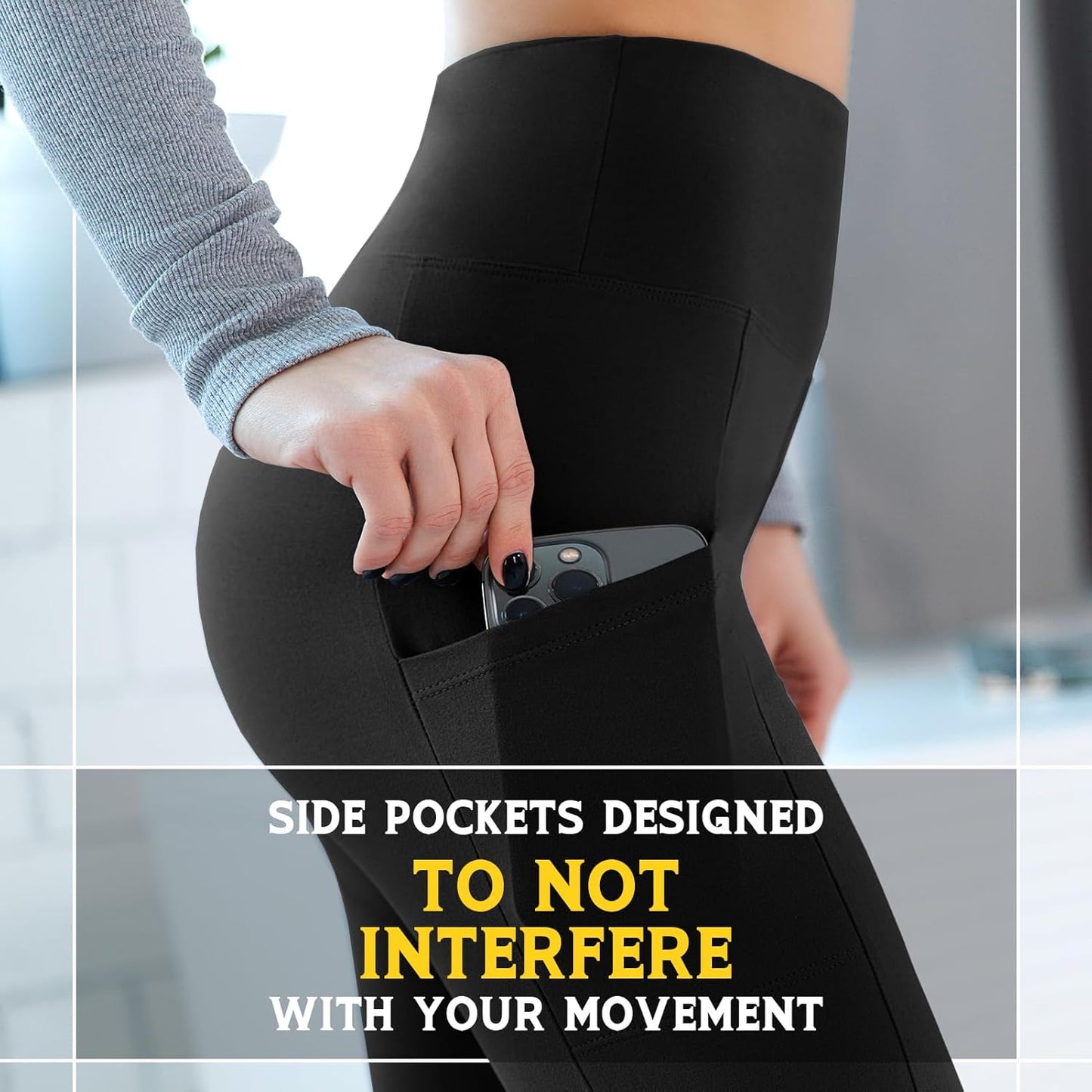 Skiennix High Waist Leggings with Pockets - 3 Pack for Ultimate Comfort & Style