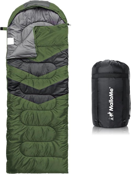 MalloMe Sleeping Bags | Cold Weather Backpacking Gear for Adults & Kids | Lightweight & Compact