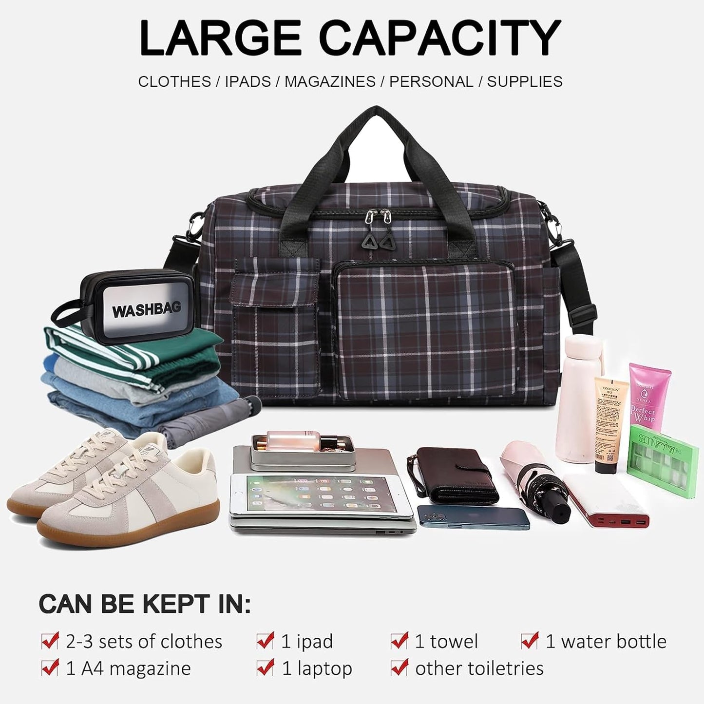 Skiennix Small Gym Bag - Stylish Travel Duffle with Shoe Compartment | Perfect for Weekend Getaways