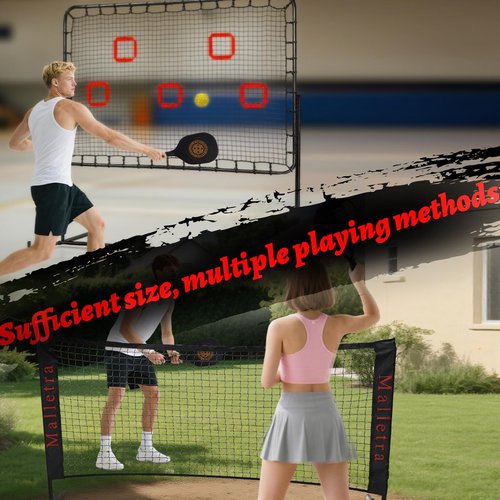 Pickleball Practice Rebounder Trainer for Solo Practice， Portable Pickleball Training Equipment with Adjustable Angles ， 2in1 Trainer Dink Master Board Net for Drills ，Improve Serving & Volley Skills