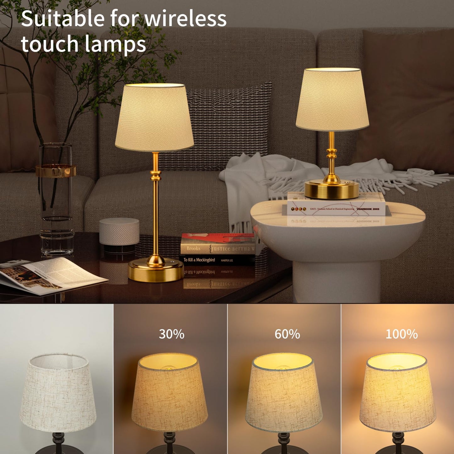 ONEWISH 3.7V-5V LED Bulb, e12 g16 1/2, Dimmable LED Candelabra Bulb, 2700K 250lm, Suitable O'bright Cordless Lamps