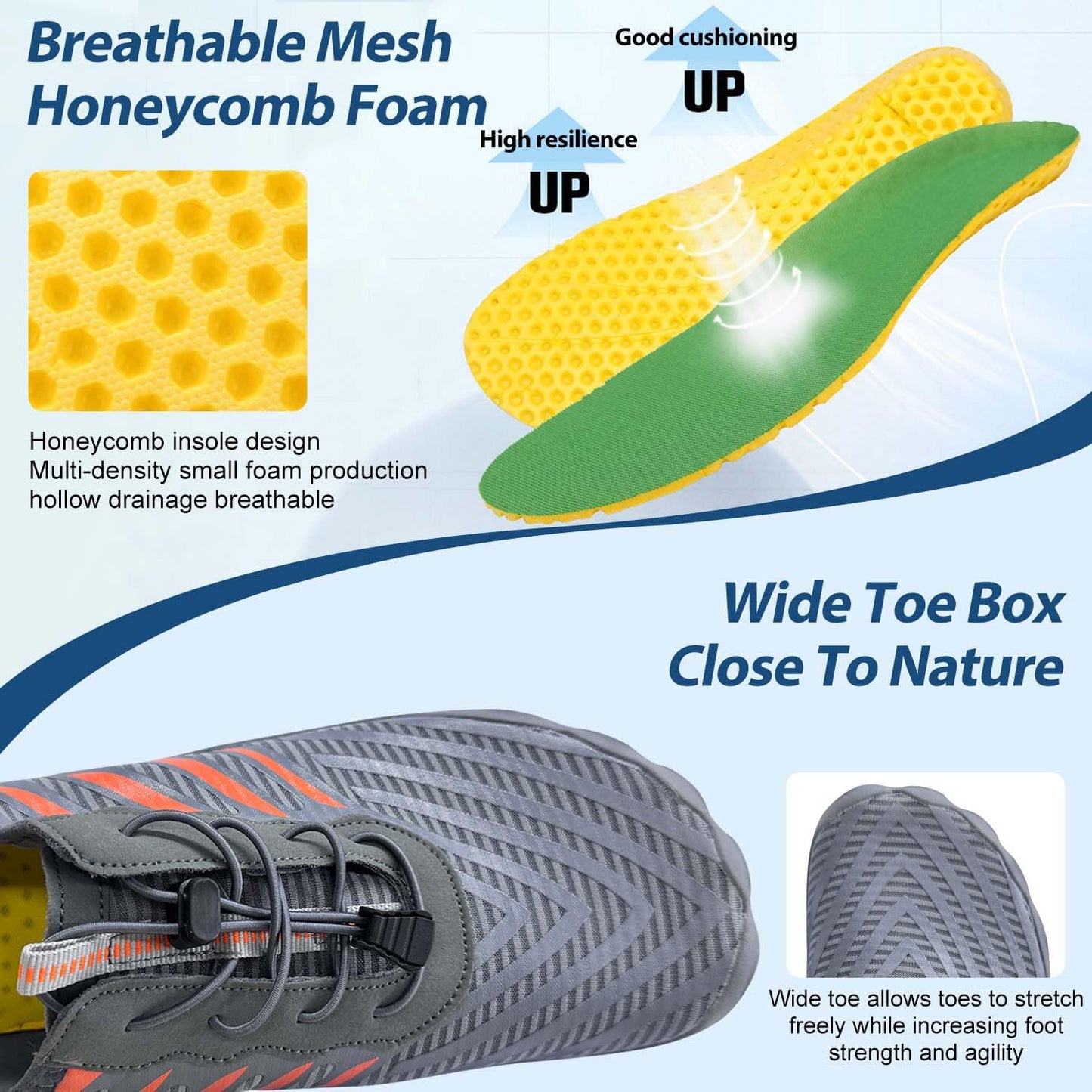 ELETON Barefoot Shoes Women Men Footwear, Wide Toe Box Hiking Zero Drop Non-Slip Quick-Dry River Boat Pool Beach Water Shoes, Lightweight Swimming Running Walking Sneakers Unisex