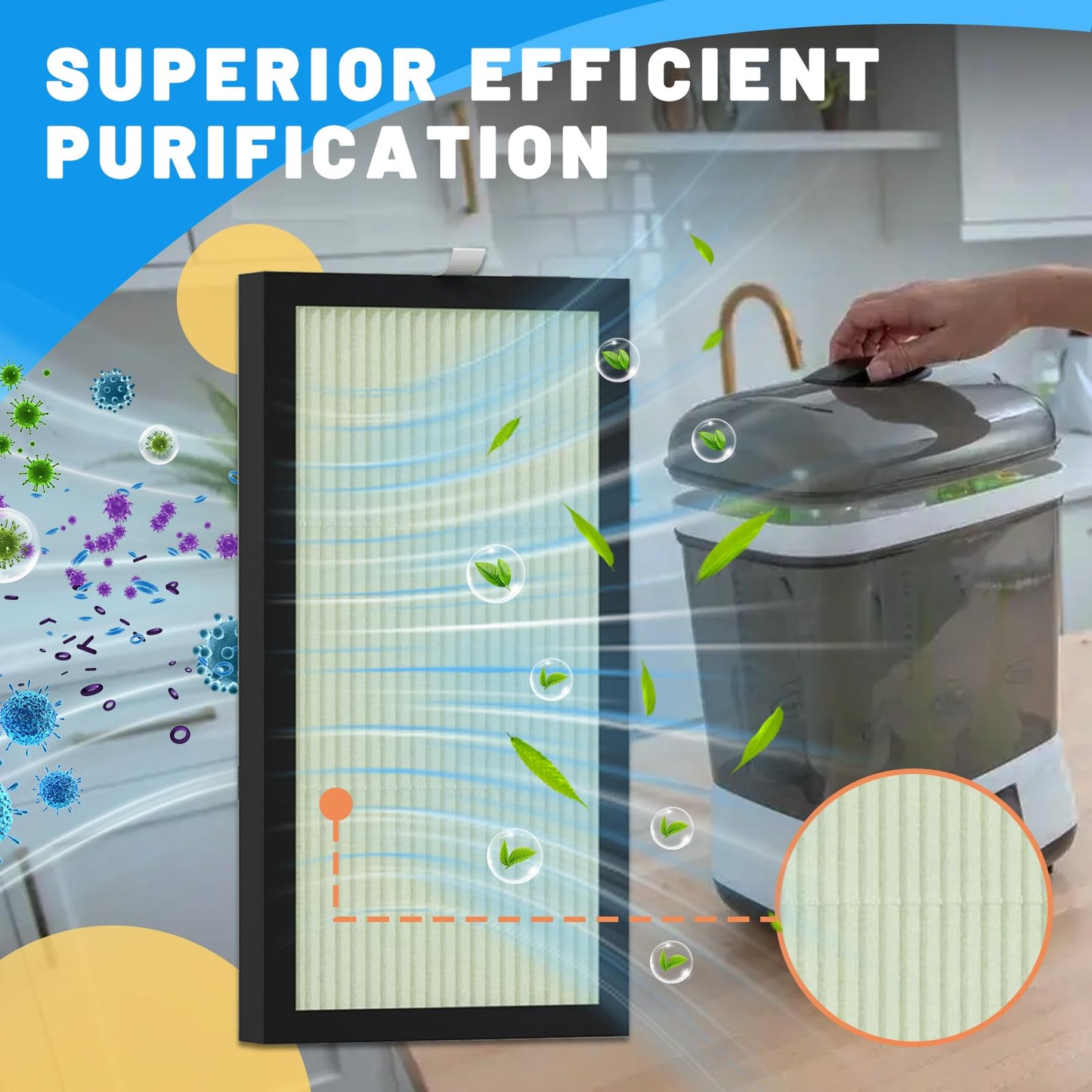 2 Pack HEPA Filter Replacement Compatible with Dr. Brown's Dryer - Dryer Advanced Filter for Baby Bottles and Pacifiers