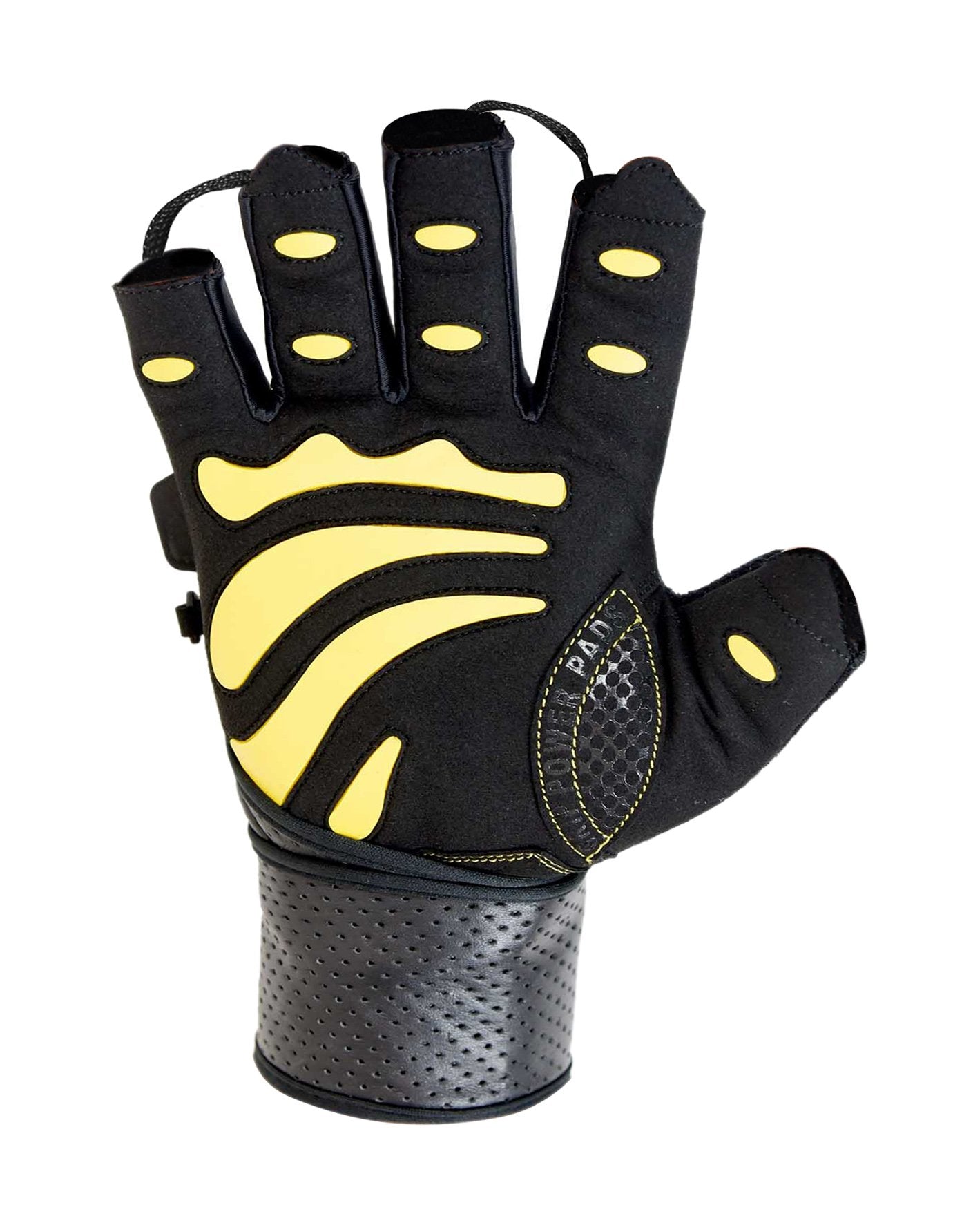 Gym Gloves Protect Your Hands & Improve Your Grip Weightlifting Grips (Yellow with 2.5" Wrist Wraps, Medium)