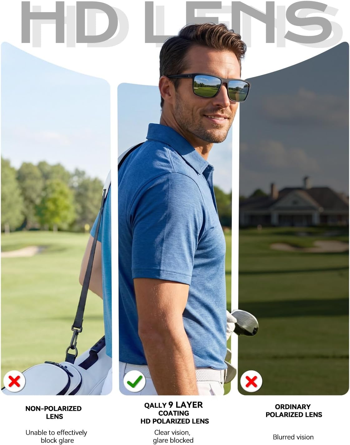 Polarized Sunglasses - Classic UV Protection Shades for Men & Women | Perfect for Driving, Fishing & Golf - 4 Pack