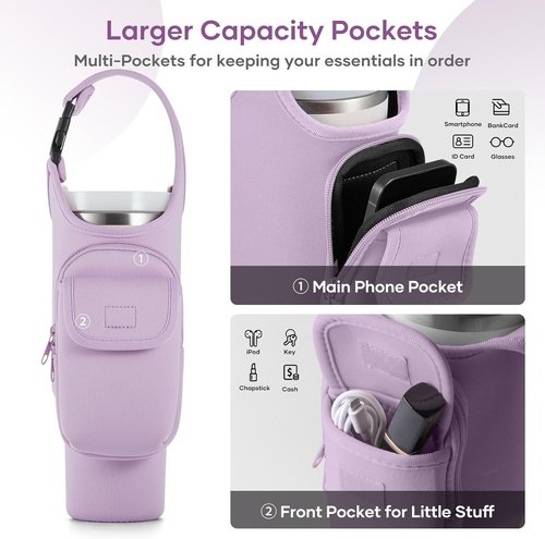 Bufilea Carrier Bag - Insulated Neoprene Crossbody Bag with Phone Holder for Stanley 40/30oz Tumbler