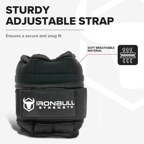Adjustable Ankle Weights (Pair) - Weighted Ankle Weight for Walking, Gym and Exercise - 2, 4, 6, 8, 10 LB Leg Weight with Straps for Women and Men (Black)