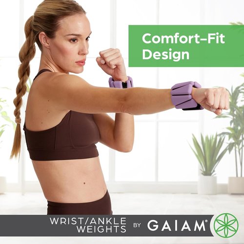 Gaiam Adjustable Wrist & Ankle Weights - Strengthen, Tone & Sculpt for Yoga, Dance, Pilates | Unisex
