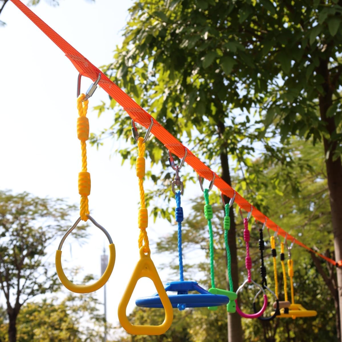 Skiennix Climbing Gymnastic Rings for Kids - Durable Obstacle Course Set for Outdoor Play