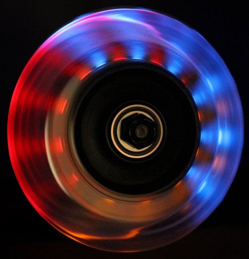 L.E.D. Scooter Wheels with ABEC 9 Bearings for Razor Scooters 100mm Light Up 2-Pack (Black)