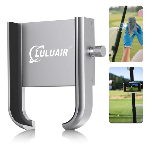 LULUAIR Golf Cart Phone Holder - Slim Smartphone Mount for Golf Cart, Ultra-Strong Magnet - Golf Cart Accessories, Rotatable Universal Magnetic Phone Holder for Golf Cart(Silver)