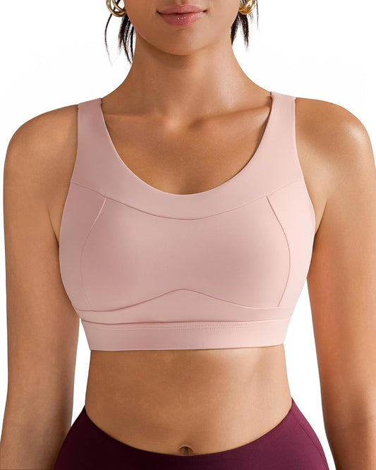 RUNNING GIRL High Impact Sports Bra - Racerback Workout Crop Top for Ultimate Support | Stylish Longline Design