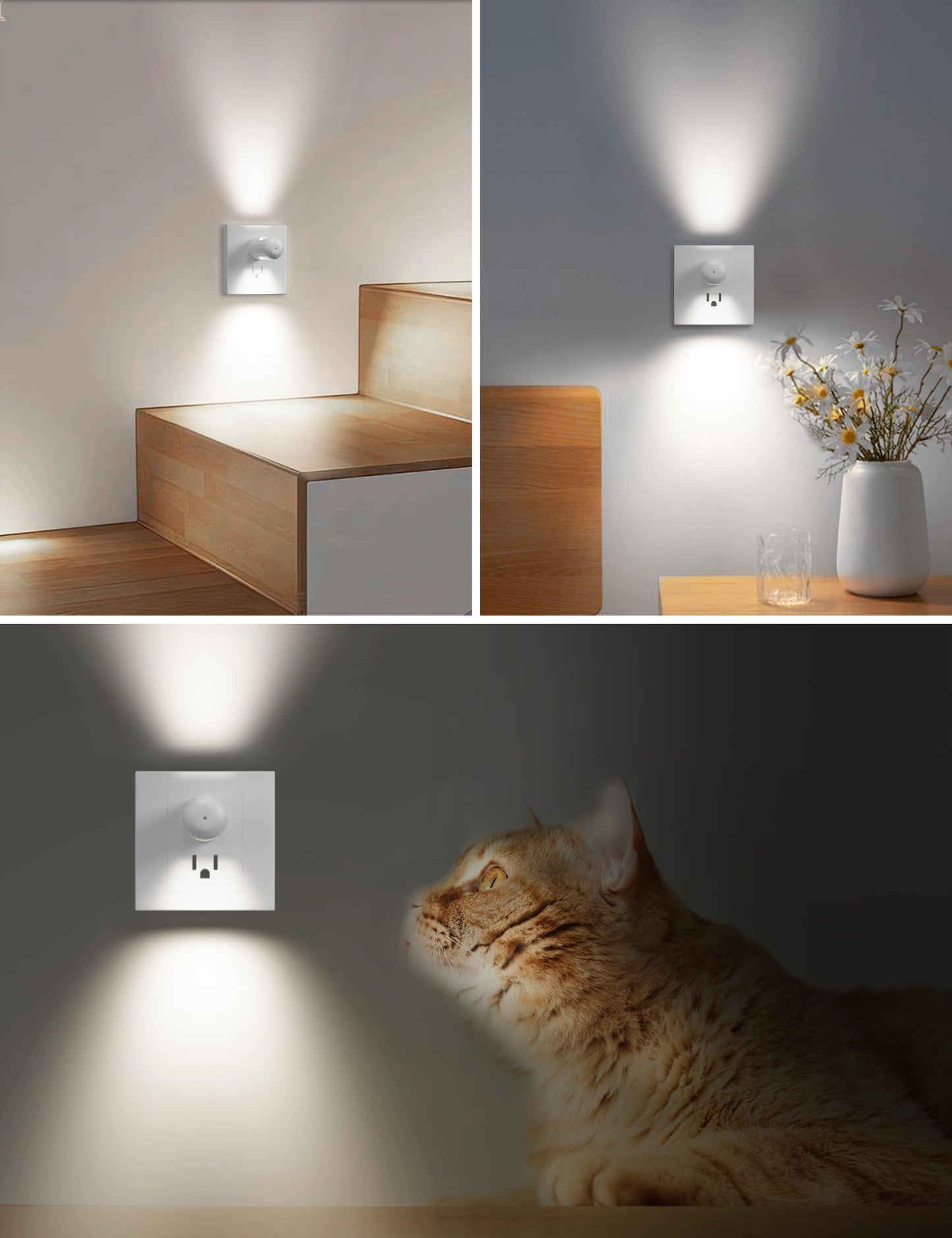 GEPLAD LED Night Light Plug-in Wall Outlet Light, 5000K Daylight,Ambient Lighting,Nightlight for Bedroom, Bathroom, Nursery, Hallway, Kitchen 6 Pack