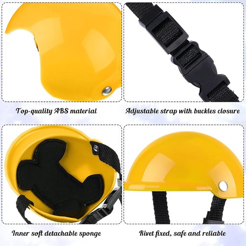 Frienda Dog Helmet & Goggles - UV Protection Sunglasses & 4-Inch Padded Motorcycle Helmet for Small Dogs (Yellow, S)