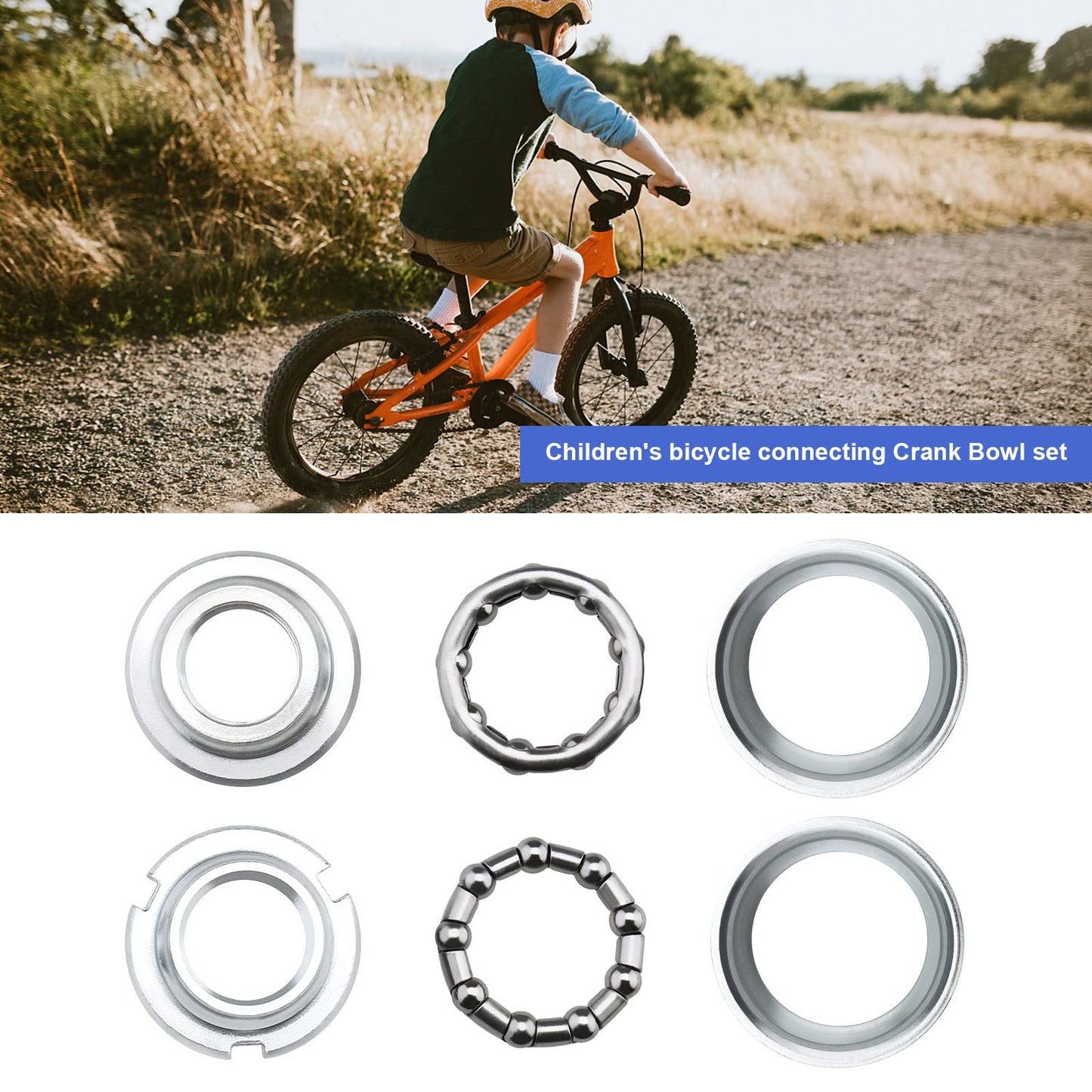 Micro Traders 2 Sets Bottom Bracket Cups Replacement Pressfit Cups 5/16" Caged Bearings Bottom Bracket Screwed Races Accessories for Beach Cruiser Lowrider