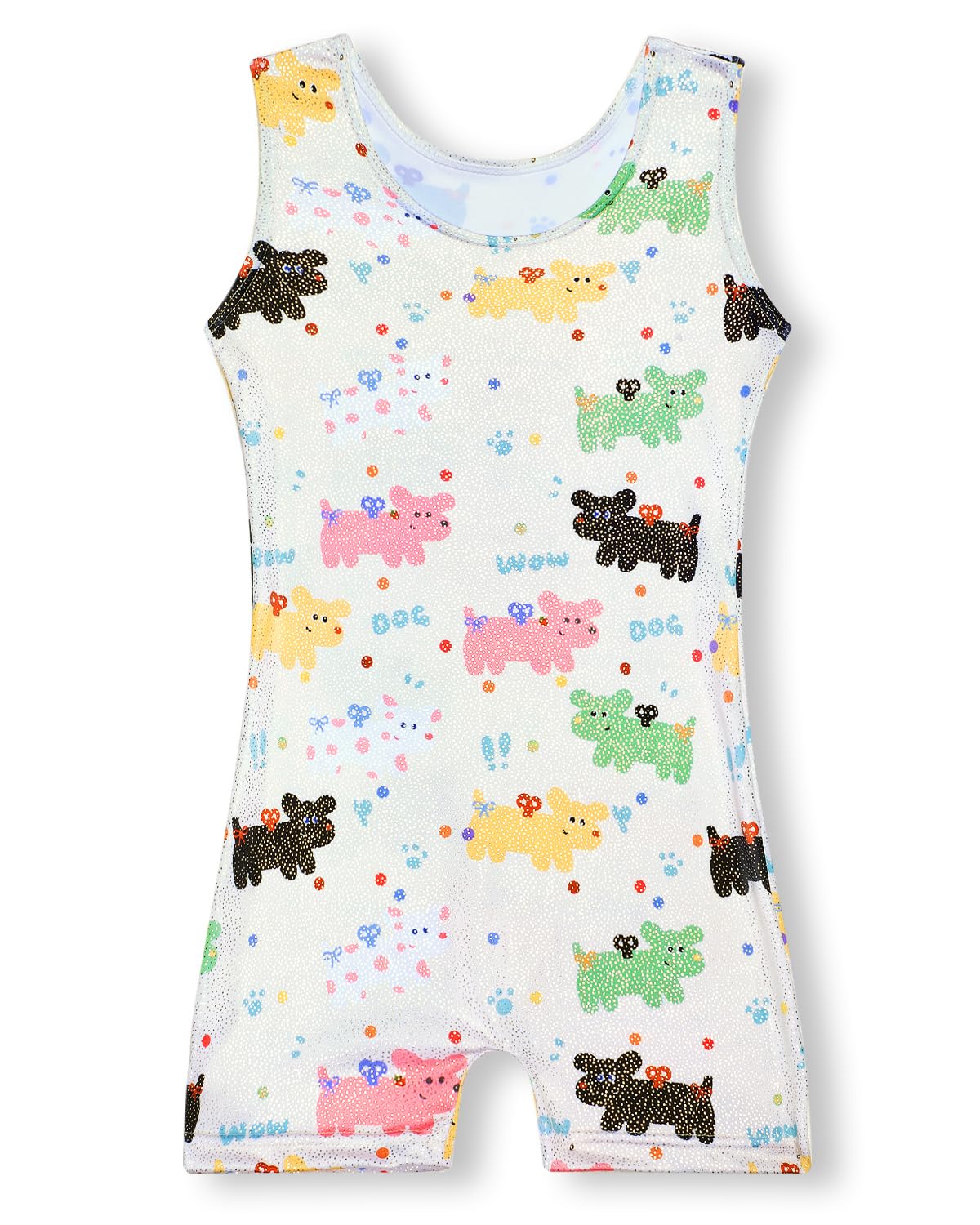 YDMZX Gymnastics Leotards for Girls 3T 4T 3T-4T Size 3-4T Toddler Kids Tumbling Outfit Clothes Unitards Biketards Doggy Pattern