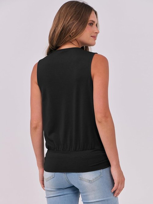 ANRABESS Women's V-Neck Tank Top - Sleeveless Wrap Blouse with Banded Hem | Stylish Summer Fashion 2026