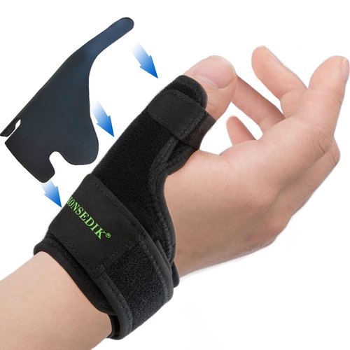 KONSEDIK Trigger Finger Thumb Splint,Adjustable Thumb Spica Support Stabilizer Brace for Pain,Sprains, Arthritis,Tendonitis,De Quervains Tenosynovitis,CMC Joint (Small)