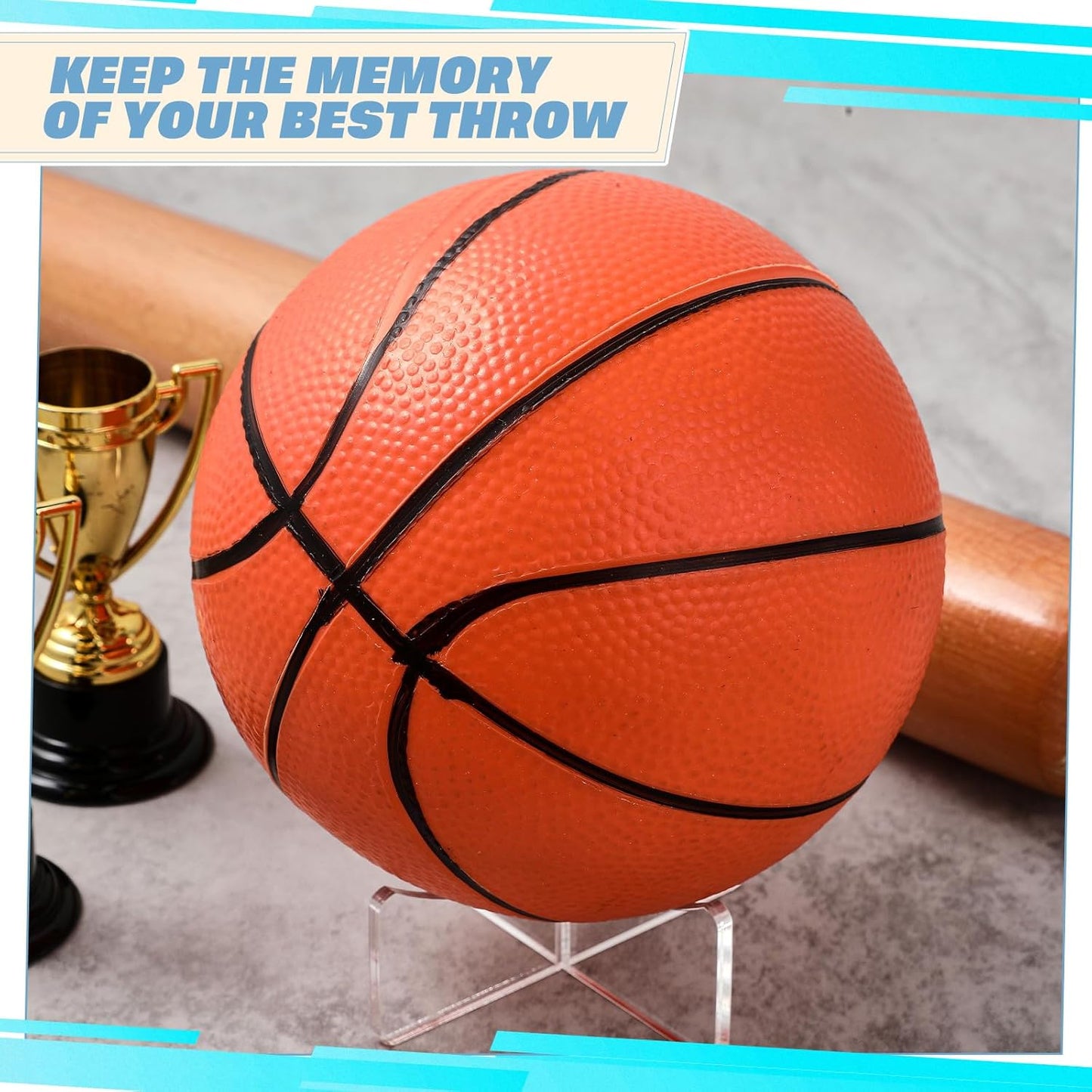 Mudder Acrylic Ball Stand - Clear Display Holder for Basketball, Soccer & More | 3.54 x 1.3 Inch