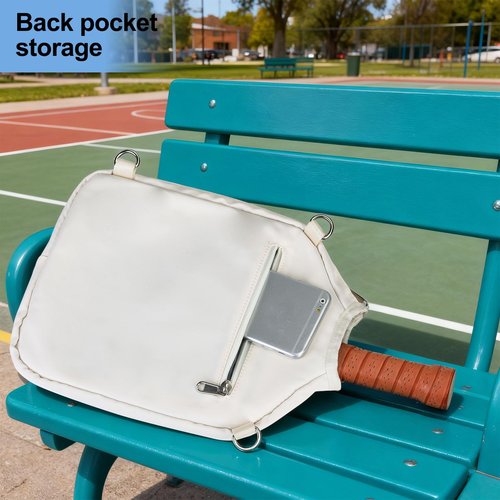 LAKE OF FIRE Pickleball Paddle Cover Crossbody Bag with Adjustable Strap Pickle ball Sling Bag Lightweight Pickleball Gifts for Men and Women White