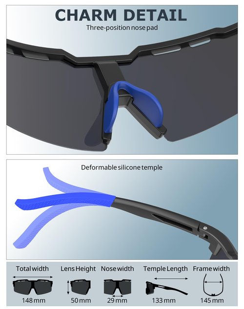 KALIYADI Polarized Sports-Sunglasses Men Cycling-Sunlasses: Lightweight Running Sun Glasses UV400 Protection Golf Fishing