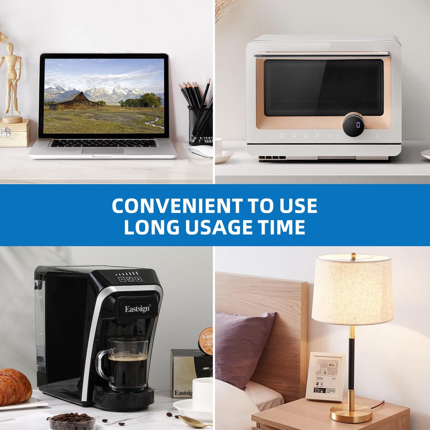 TiFFCOFiO Flat Plug Outlet Strip, 10 Feet Extension Cord 3 Prong, 3 Grounded Outlets with Mounting Holes, 13A/1625W, 16 AWG