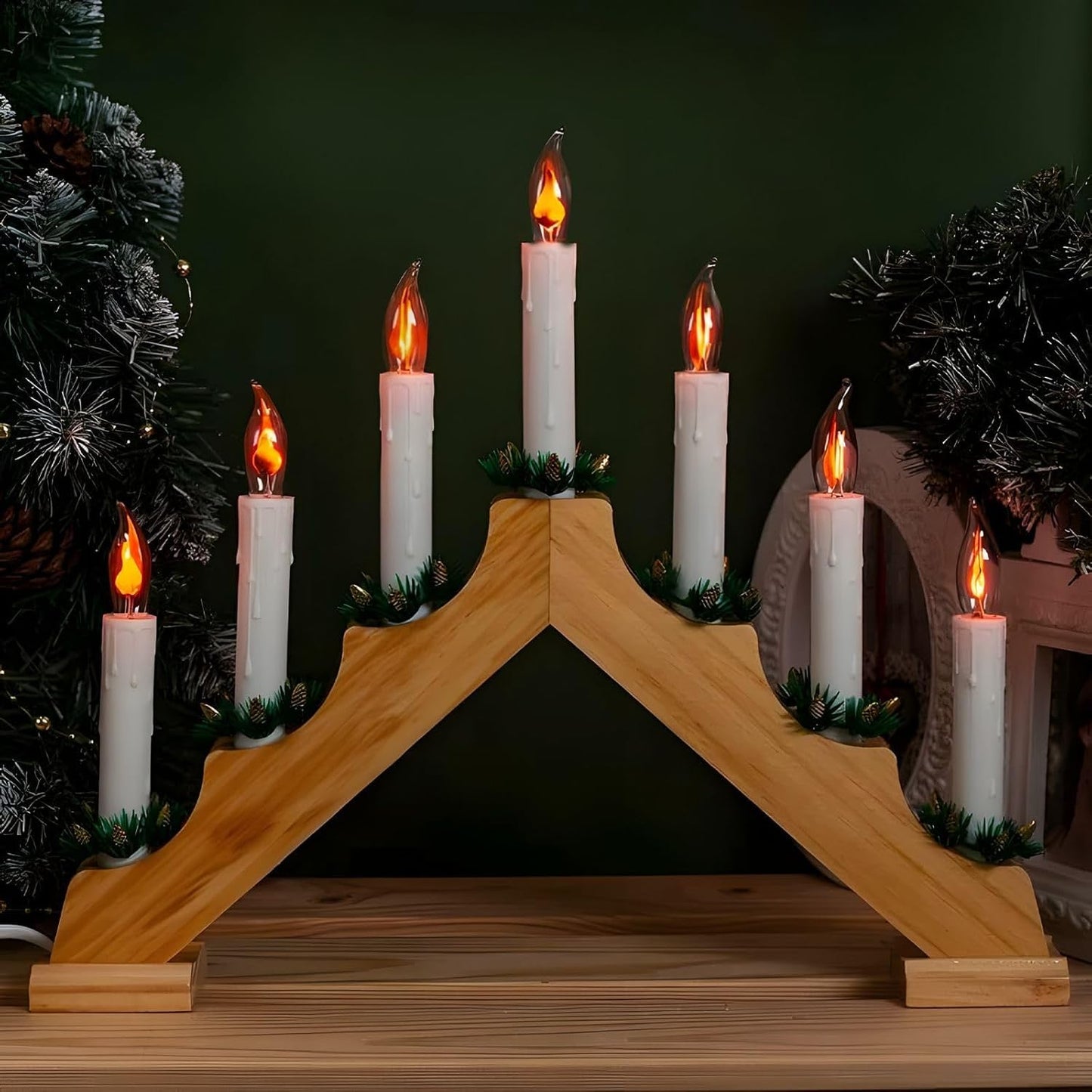 Hompavo Upgraded Flame Light Bulbs, Compact E12 Chandelier Base Candle Flickering Fire Light Bulb for Halloween Christmas Party Porch Indoor & Outdoor Home Decoration - 6 Pack