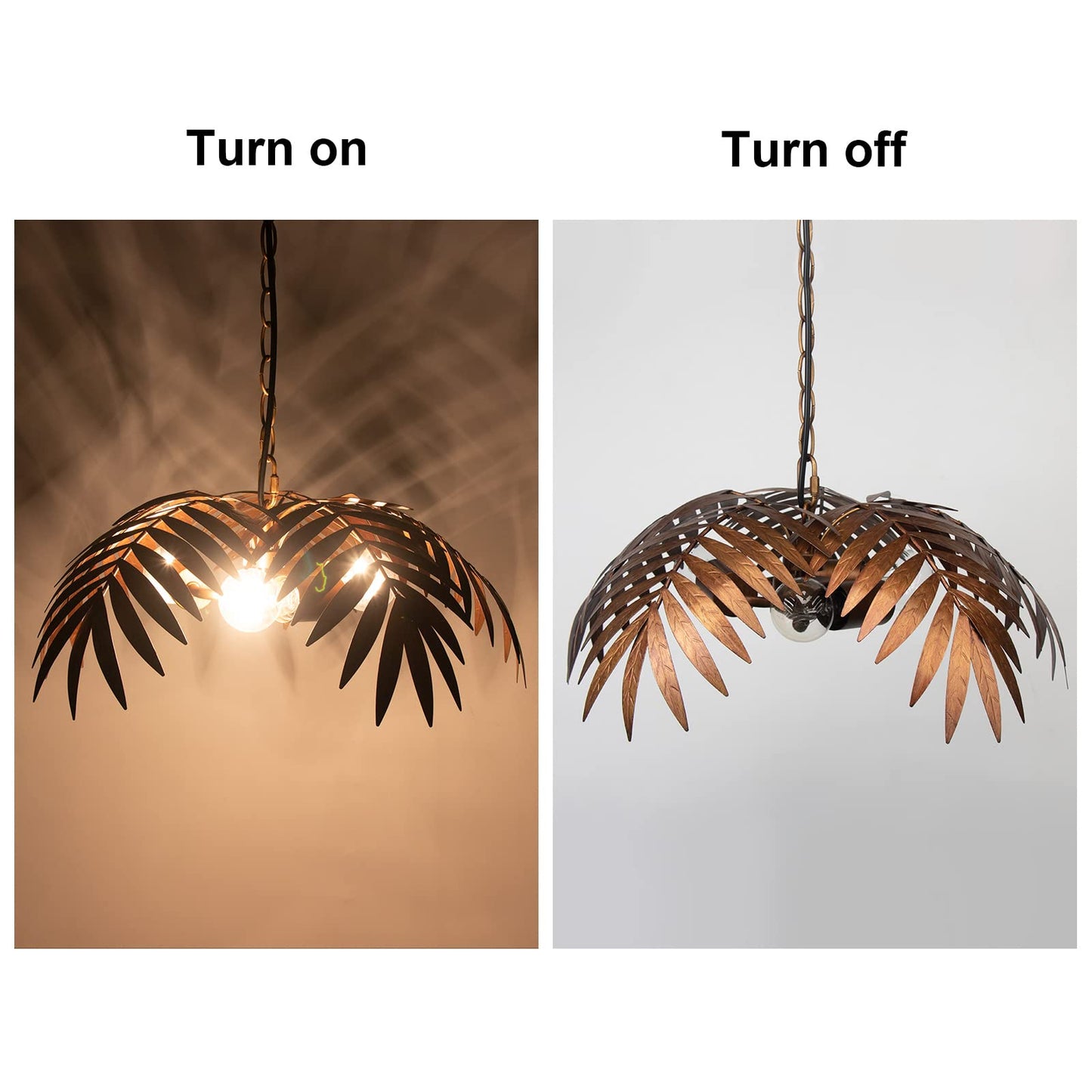 JCPYIUL Vintage Adjustable Tropical Coconut Tree Chandelier Rustic Leaves Pendant Light Palm Coconut Trees Creative Art for Bedroom Hallway Bar Kitchen Hanging Lighting Fixture