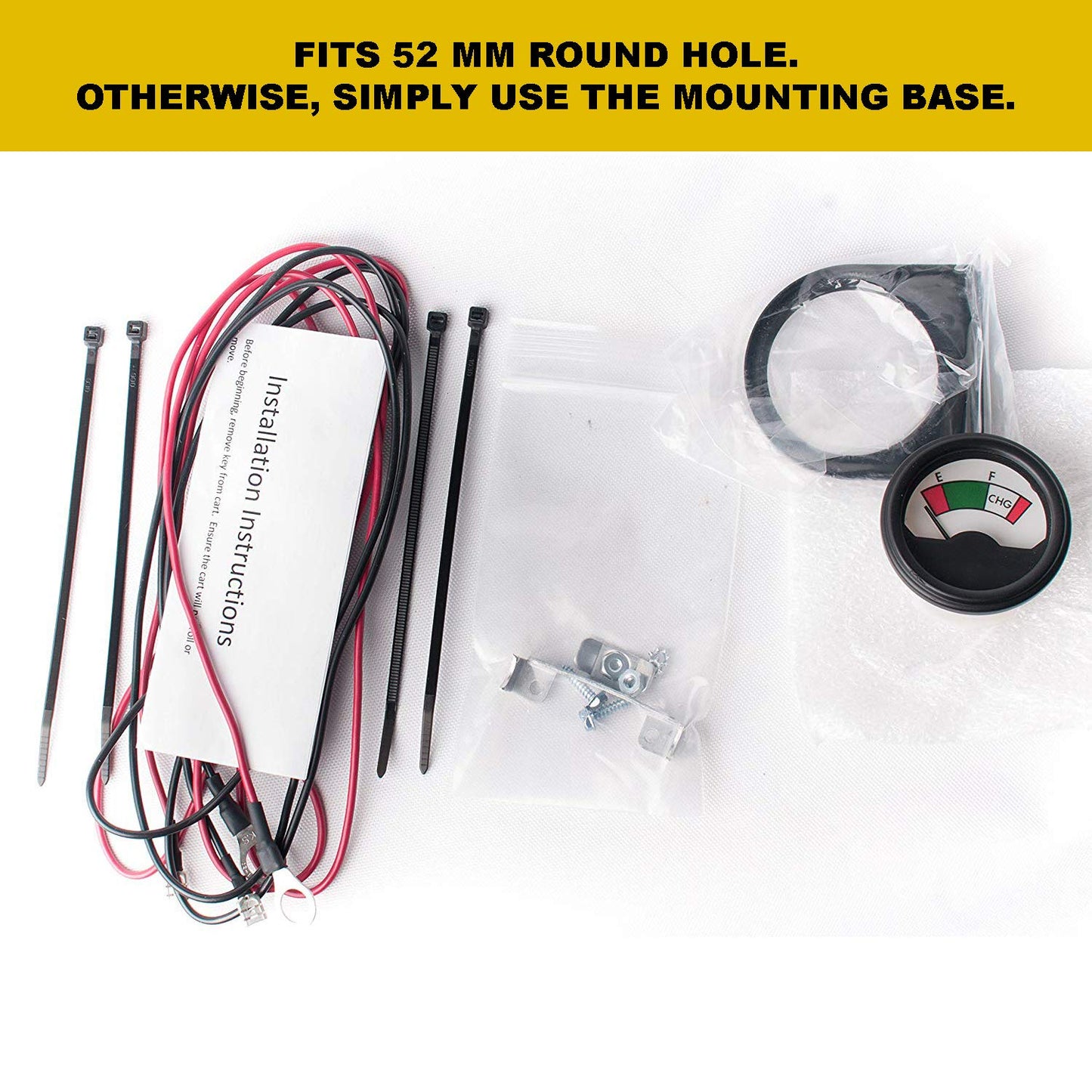 Stone River 48 Volt Golf Cart Battery Meter KIT - Perfect for EZGO, Club CAR, Yamaha Carts