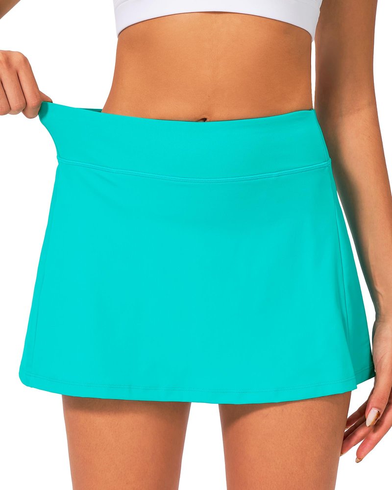 Stelle Women Tennis Golf Skirts High Waisted with Pockets Inner Shorts for Athletic Skorts Sports Running Pickleball (TQ,M) Turquoise