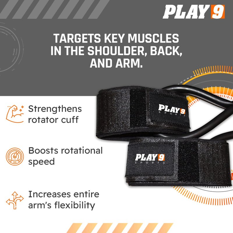 Shop Play 9 - Baseball Bands for Stretching - Baseball Bands for Arm Strength - with Anchor Straps & Door Mount for Versatile Use - Resistance Bands for Conditioning & Recovery