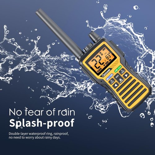 Gaswei GU1 Long Range Walkie Talkies - 60 Channels, NOAA Weather Alert, FM Radio | Yellow